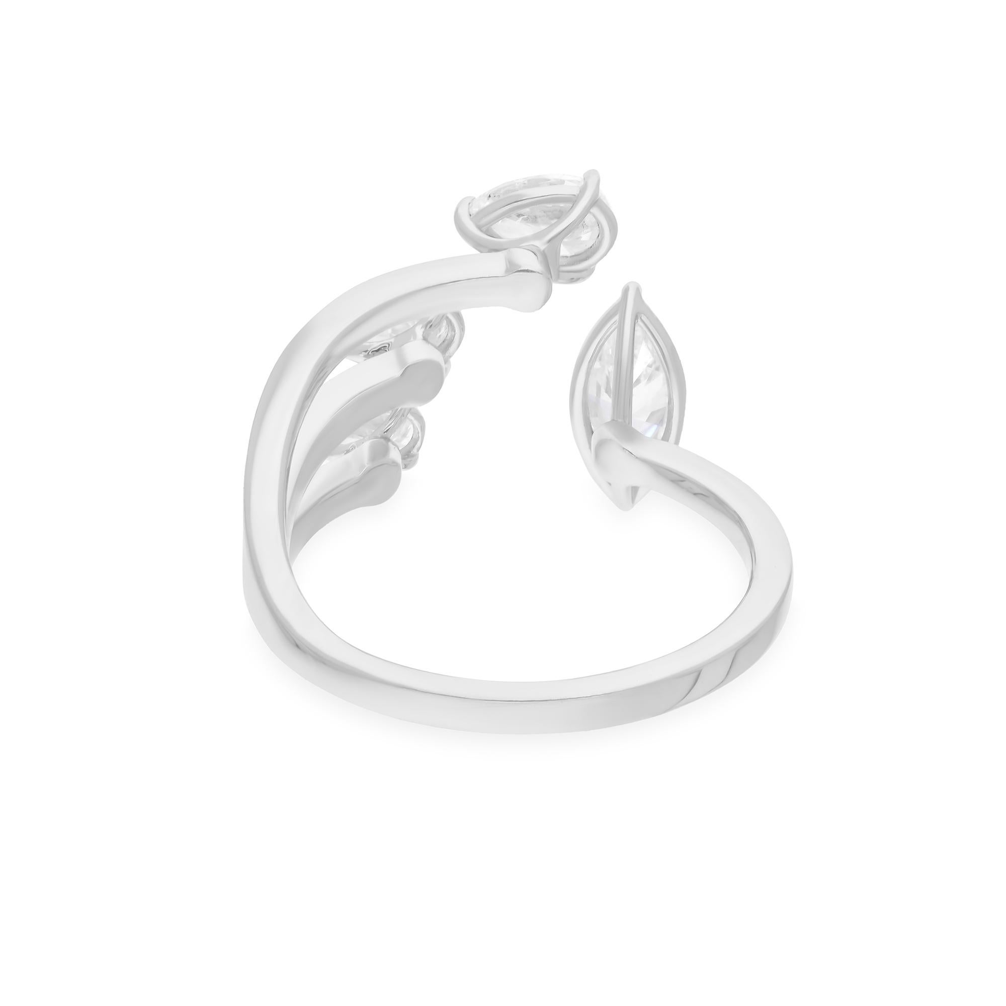 Anello con diamante naturale da 1,18 carati SI/H con taglio a pera Brilliante in oro bianco 14 carati In condizioni Nuovo in vendita a Diera, Dubai