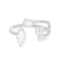 Natural 1.18 Carat SI/H Pear Brilliant Cut Diamond Ring 18 Karat White Gold