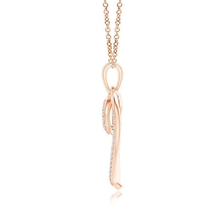 ANGARA Natural 0.25cttw Diamond Double Layered Heart Pendant in 14K Rose Gold  In New Condition For Sale In Los Angeles, CA