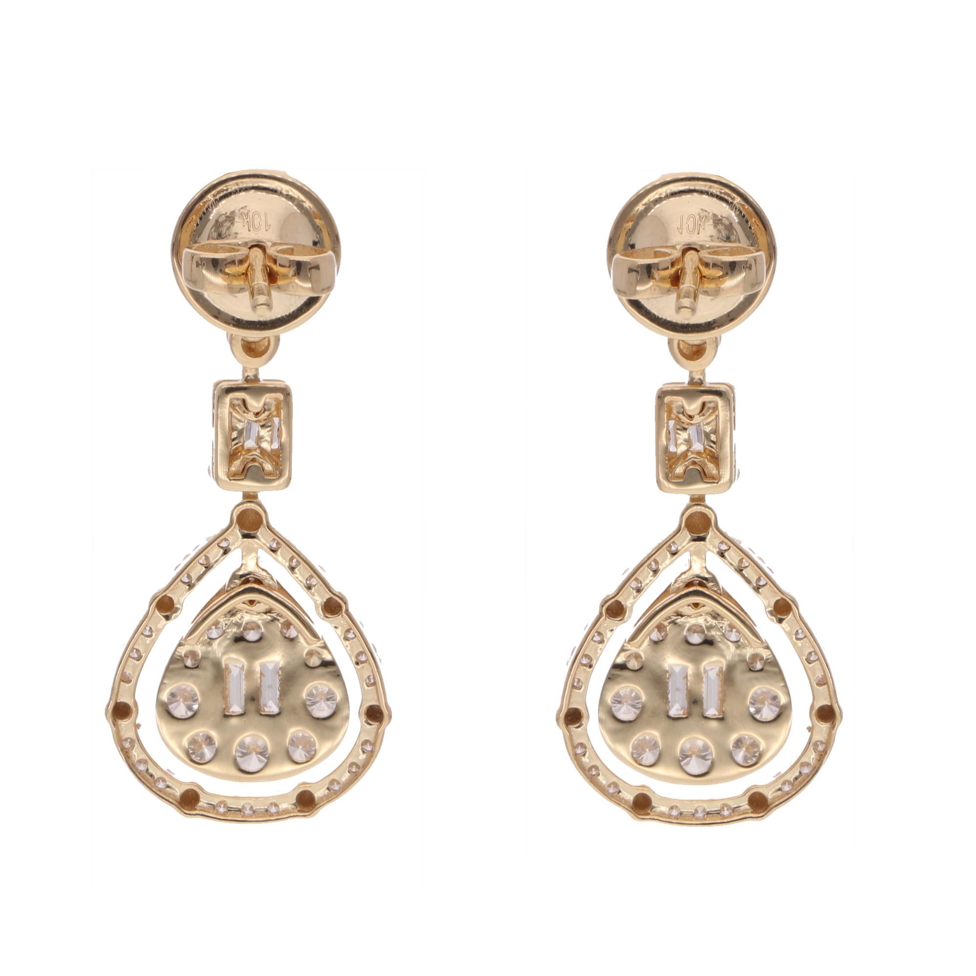 Item Code :- STE-1105
Gross Weight :_ 3.58 gm
10k Solid Yellow Gold Weight :- 3.34 gm
Natural Diamond Weight :- 1.20 carat  ( AVERAGE DIAMOND CLARITY SI1-SI2 & COLOR H-I )
Earrings Size :- 27 x 8 mm approx.

✦ Sizing
.....................
We can