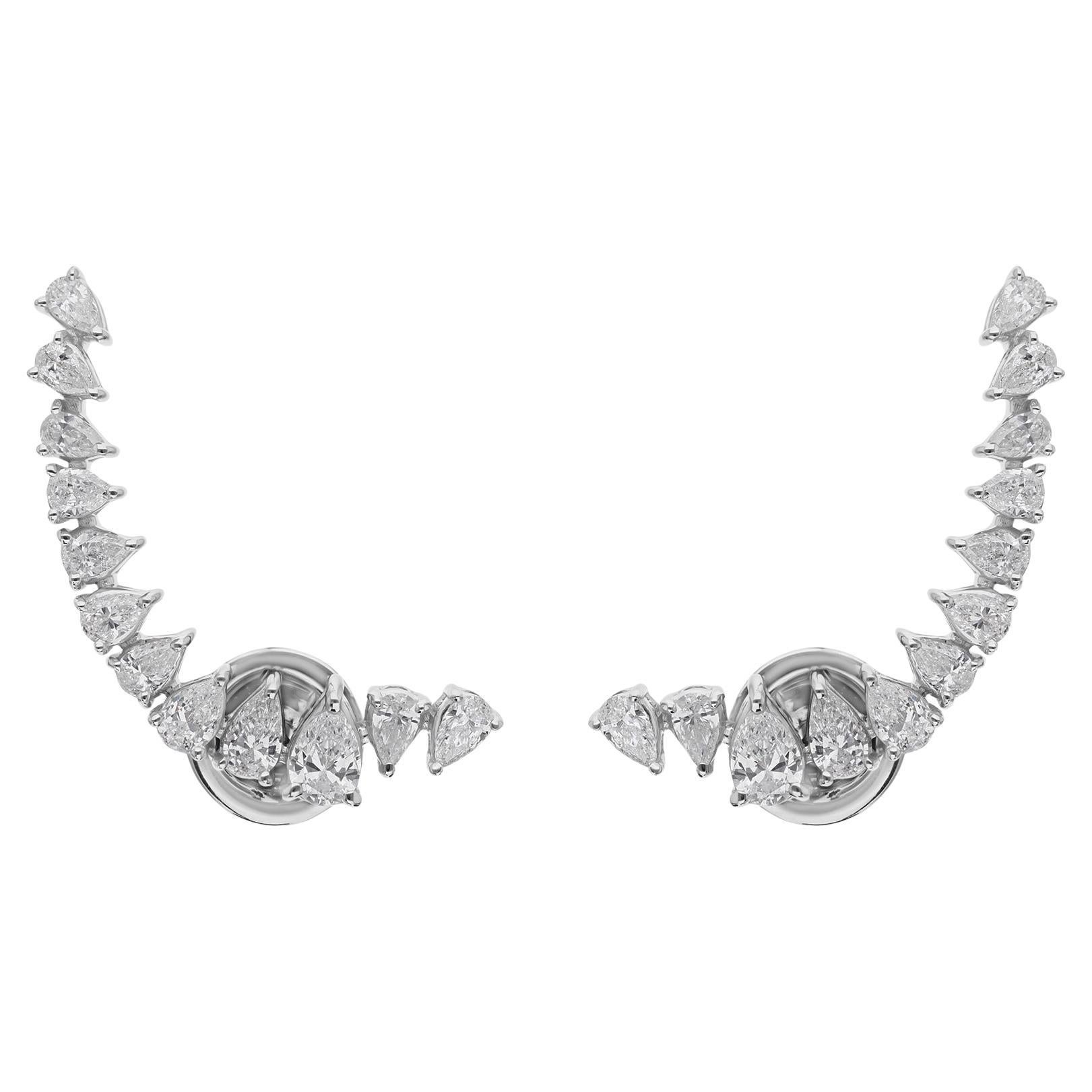 Natürliche 1,20 Karat SI Reinheit HI Farbe Birne Diamant Ohrringe 18 Karat Weißgold im Angebot