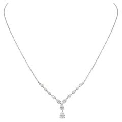 Collana di diamanti naturali a pera da 1,20 carati SI Clarity HI Color Oro bianco 18 carati