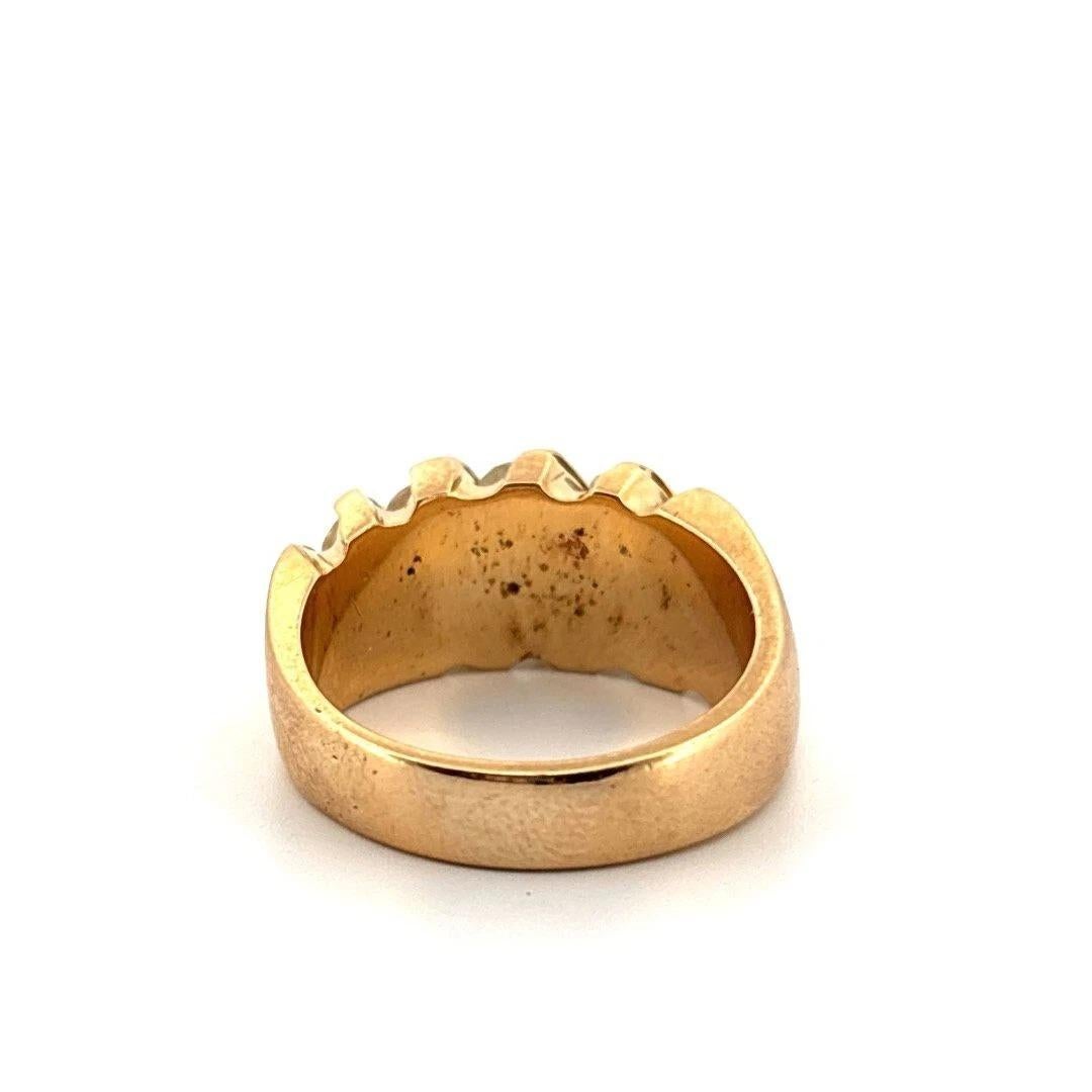 Natural 1.20CTW VS, G Sz 6.50 Diamond 18K Yellow Gold Channel Ribbon Band Ring en Bueno estado para la venta en Carmel By The Sea, CA