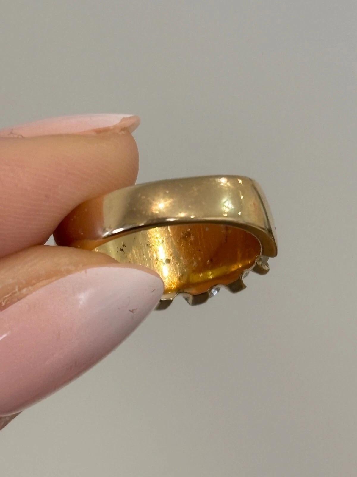 Natural 1.20CTW VS, G Sz 6.50 Diamond 18K Yellow Gold Channel Ribbon Band Ring en venta 2