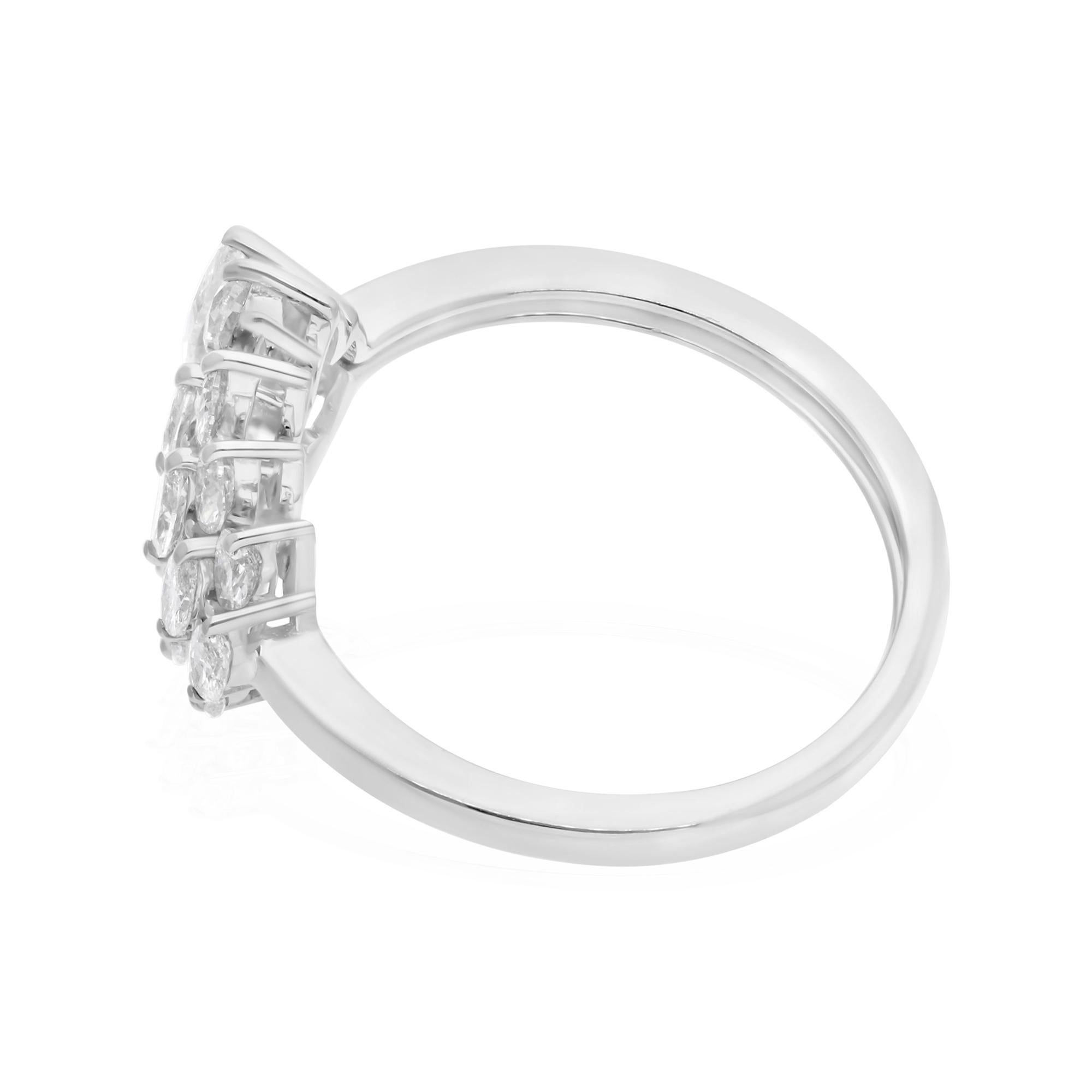 Natural 1.21 Carat SI Clarity HI Color Diamond Ring 14 Karat White Gold Jewelry In New Condition For Sale In Diera, Dubai