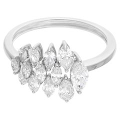 Bague en or blanc 14 carats avec diamant naturel de 1,21 carat de pureté SI de couleur hi-colore