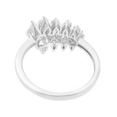 Natural Diamond Cluster Ring 1.21 Ct in 18K White Gold Pear Shape Diamond Ring