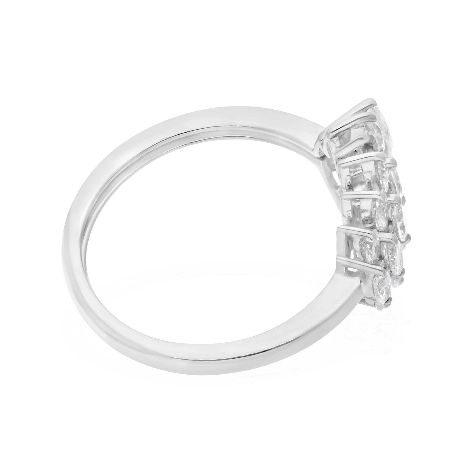 Modern Natural 1.21 Carat SI Clarity HI Color Diamond Ring 18 Karat White Gold Jewelry For Sale