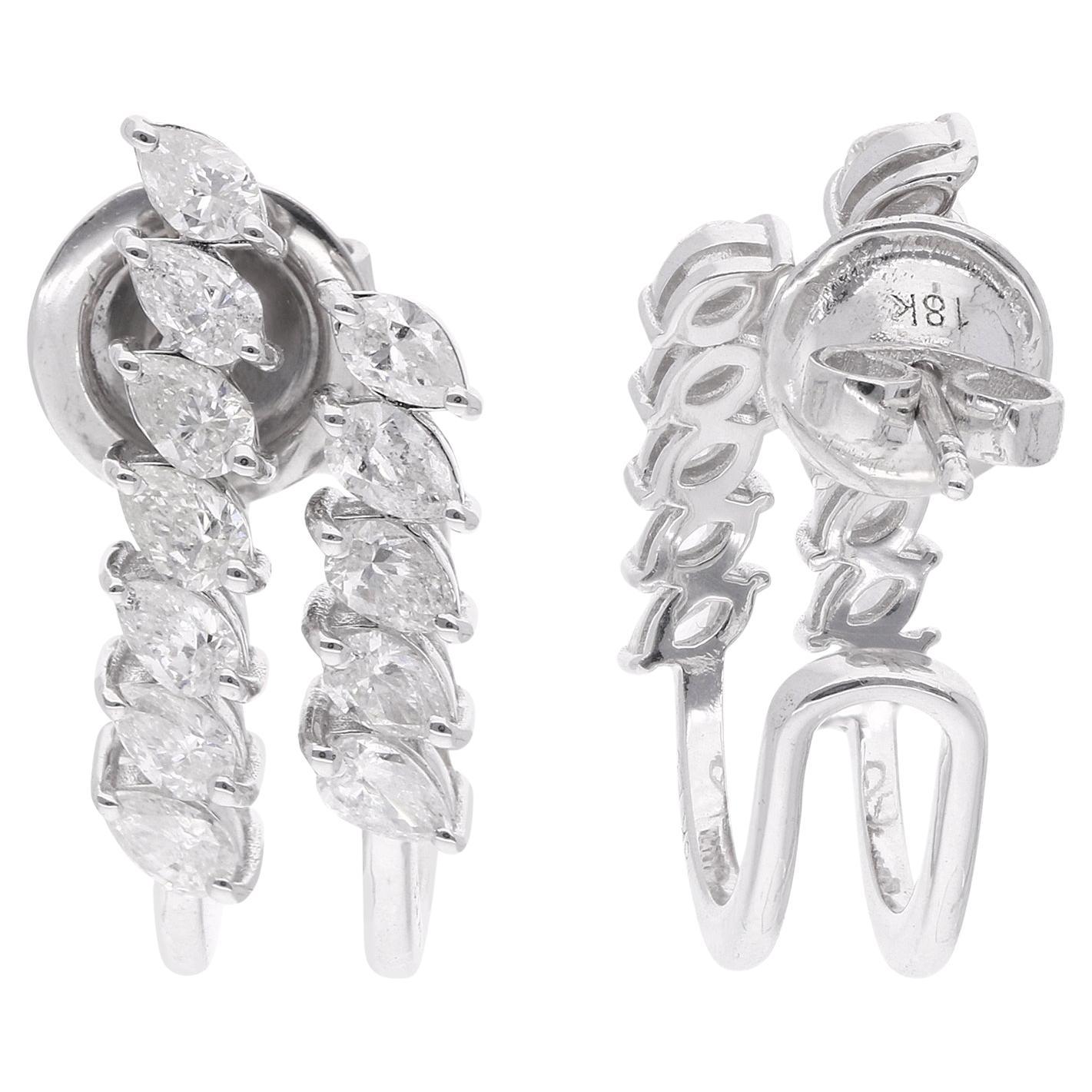 Pendientes de oro blanco de 14 quilates con un diamante pera natural de 1,22 quilates