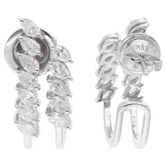 Pendientes de oro blanco de 14 quilates con un diamante pera natural de 1,22 quilates