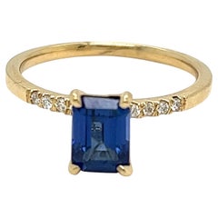 Natural 1.22 Carat Sapphire Diamond Ring