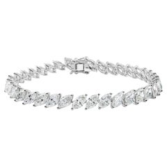 Natural 12.24 Carat SI/H Marquise Diamond Bracelet 18 Karat White Gold Jewelry