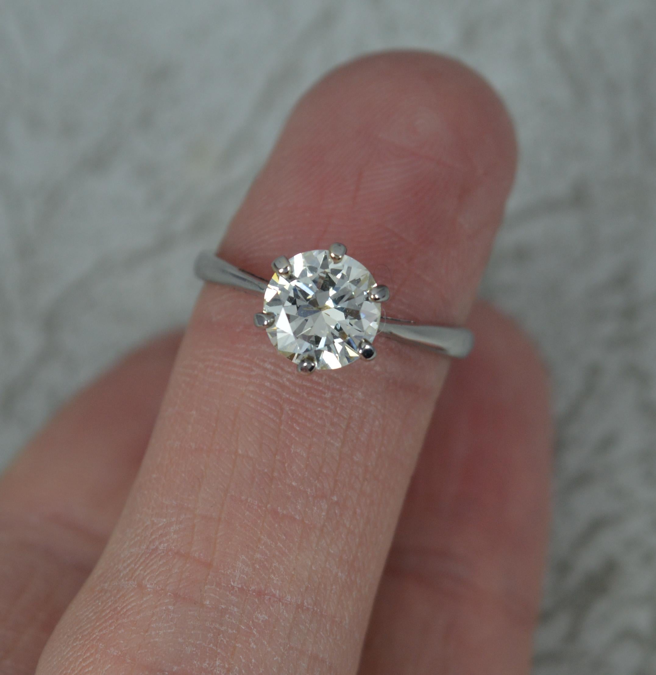 Natural 1.22ct Diamond and 18ct White Gold Solitaire Engagement Ring 2