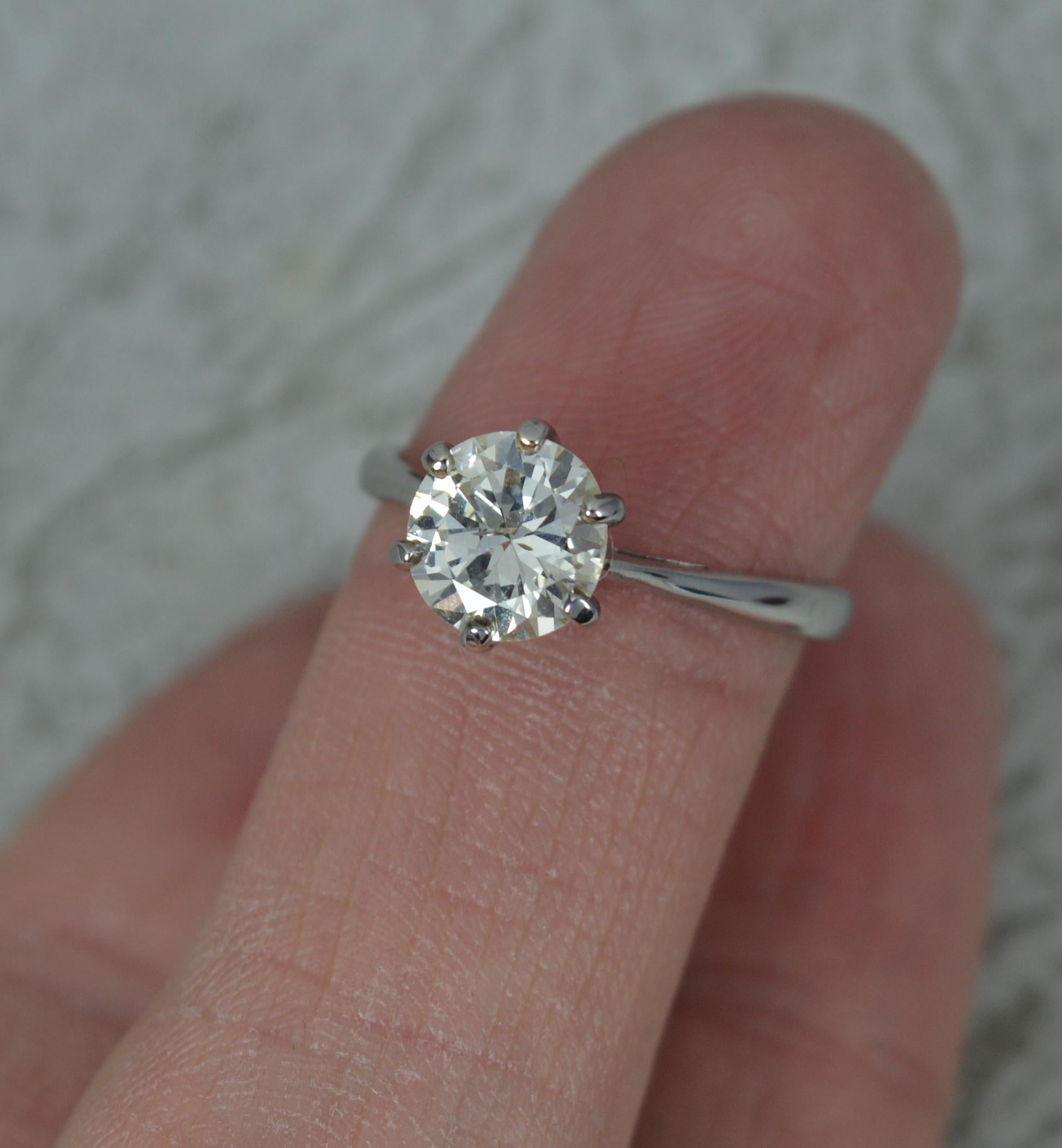 Natural 1.22ct Diamond and 18ct White Gold Solitaire Engagement Ring 3