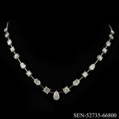 Nature 12.38 Carat SI/H Multi Diamond Necklace 18 Karat White Gold Fine Jewelry