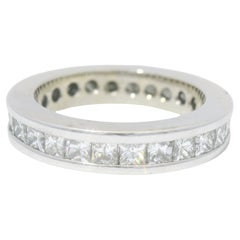 Nature 1.25 Carat Princess Cut Diamond 14-Karat Eternity Ring In Stock