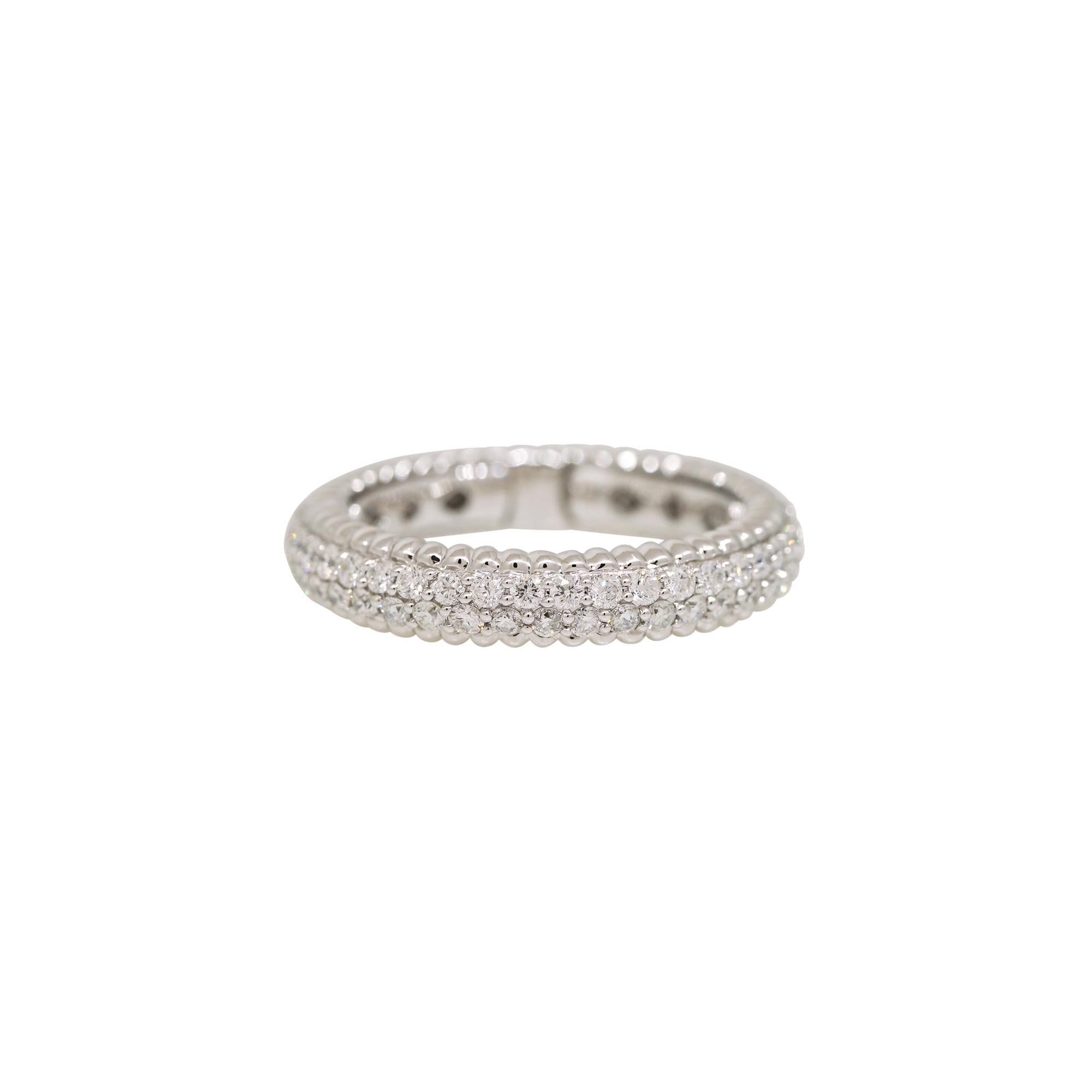 Natural 1.25 Carat Round Diamond Ribbed 14-karat Eternity Ring

This natural diamond, ribbed eternity band/ring is a modern piece of jewelry that can be worn as a wedding band, stackable fashion ring, or both! The natural round brilliant-cut