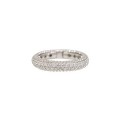 Natural 1.25 Carat Round Diamond Ribbed 14-Karat Eternity Ring In Stock