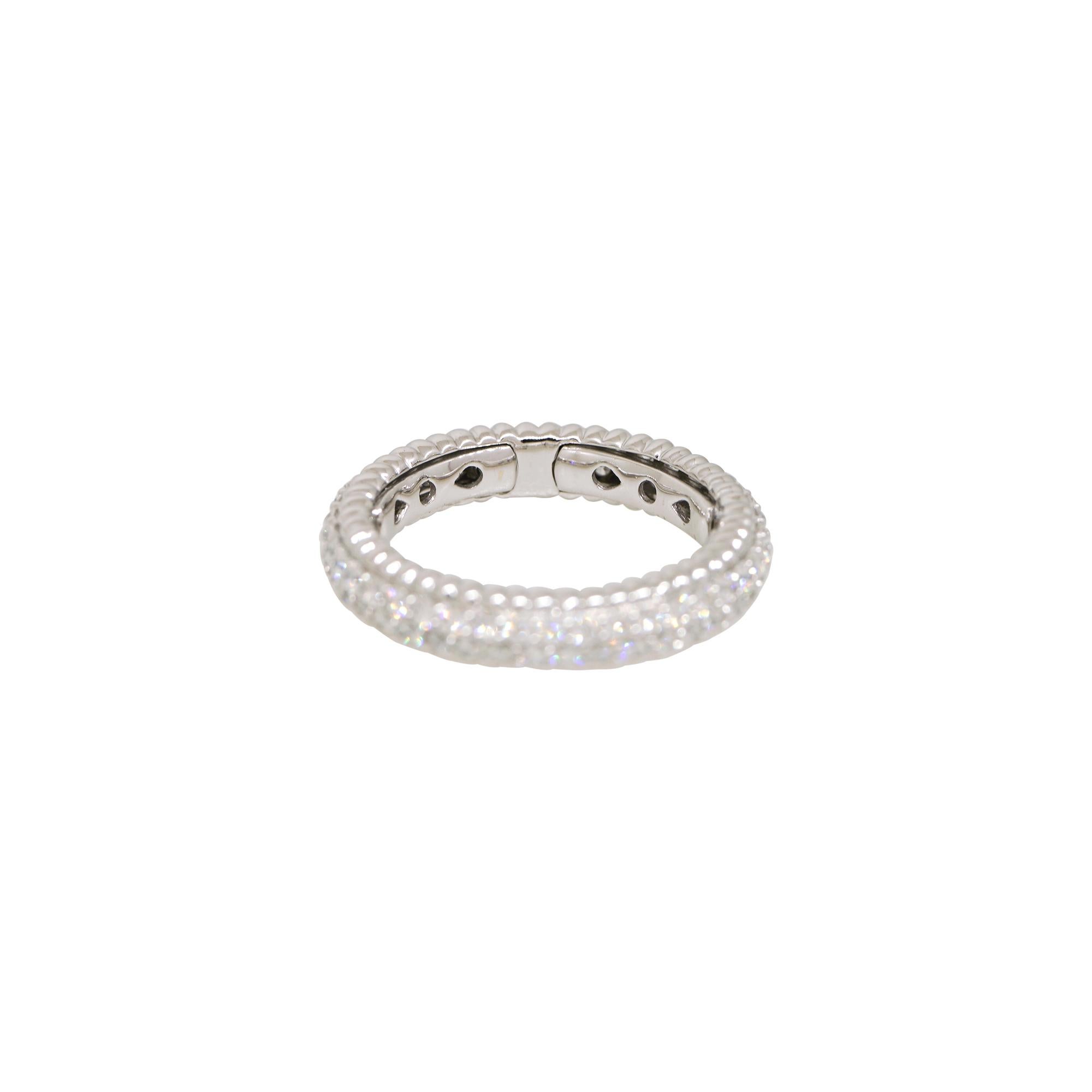 Natural 1.25 Carat Round Diamond Ribbed 14-Karat Eternity Ring In Stock In Excellent Condition For Sale In Boca Raton, FL