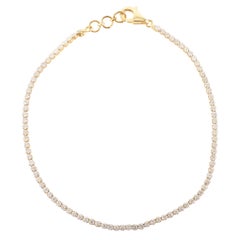 Natural 1.25 Carat Round Diamond Stackable Tennis Bracelet in 18k Yellow Gold