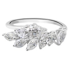 Natürlicher 1,25 Karat SI Reinheit HI Farbe Diamantring 18 Karat Weißgold Schmuck