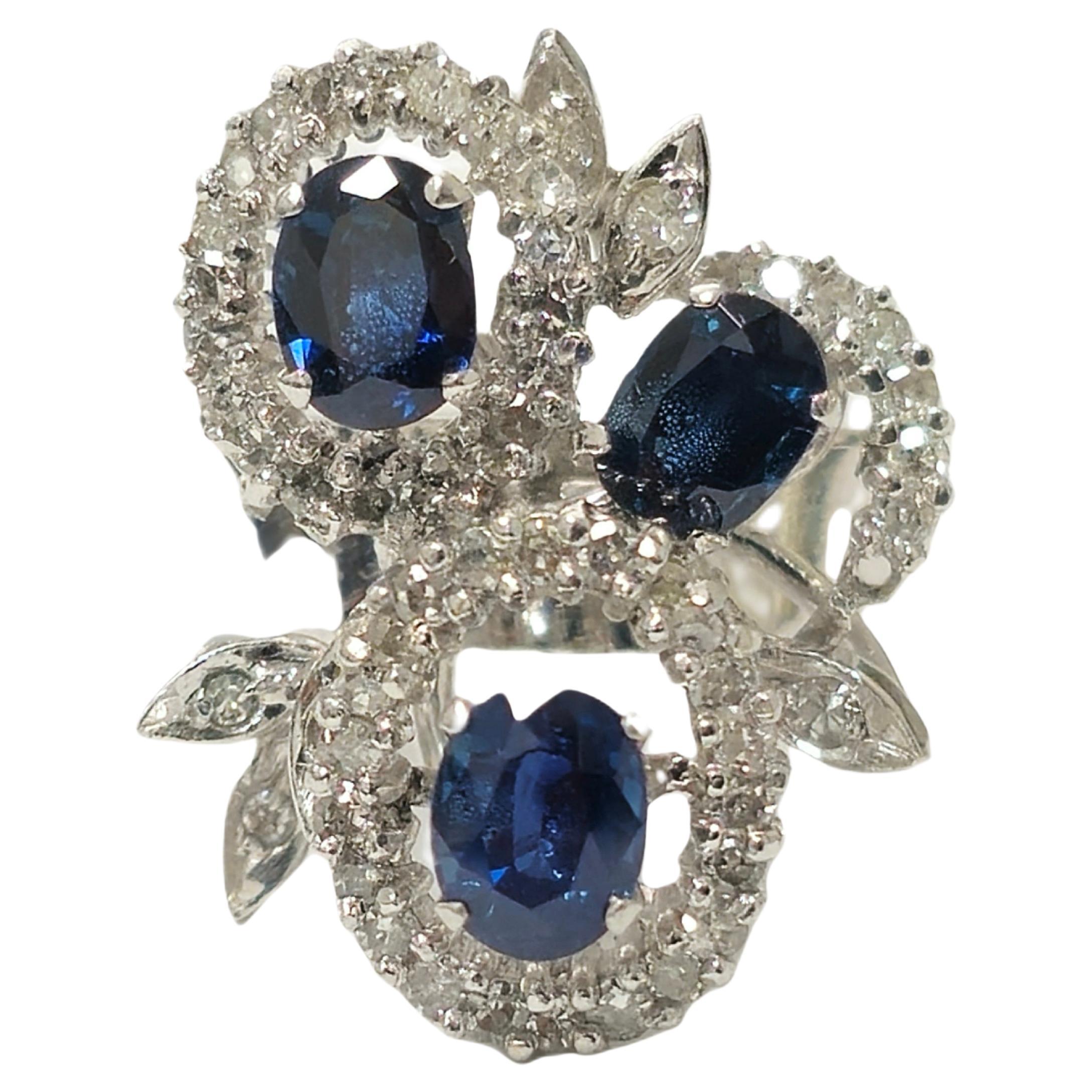 Natural 1.25ct Natural Sapphire & Diamond Ring