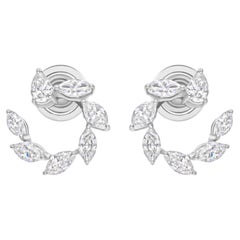 Natural 1.25Ct SI Clarity HI Color Diamond 18 Karat White Gold Stud Earrings