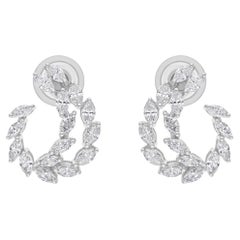Natürliche natürliche 1,26 Karat SI/H Marquise-Diamant-Ohrringe aus 18 Karat Weißgold Schmuck