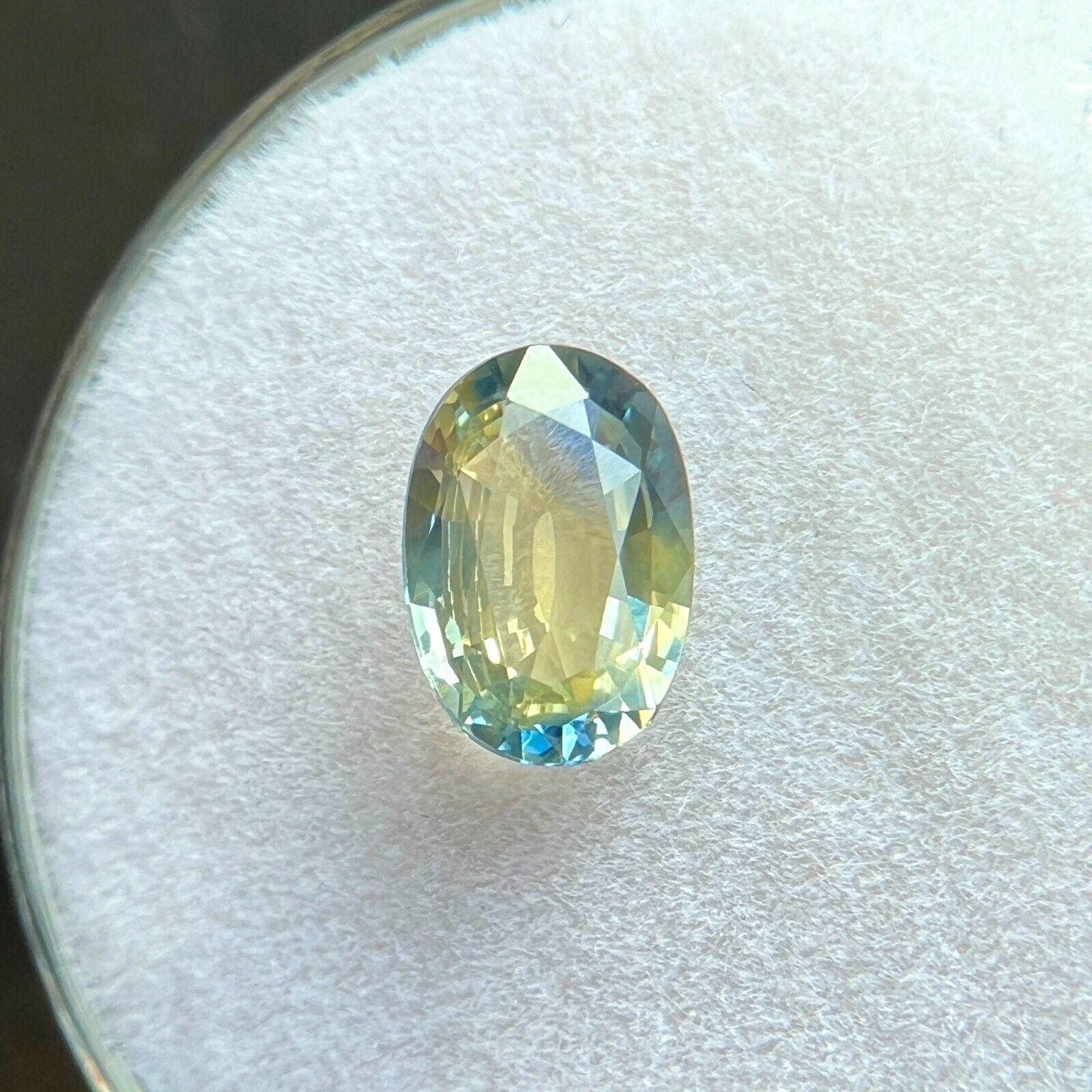 Natural 1.30Ct Sapphire Blue Yellow Oval Cut Ceylon Gem 8x5.4mm VS In New Condition For Sale In Birmingham, GB