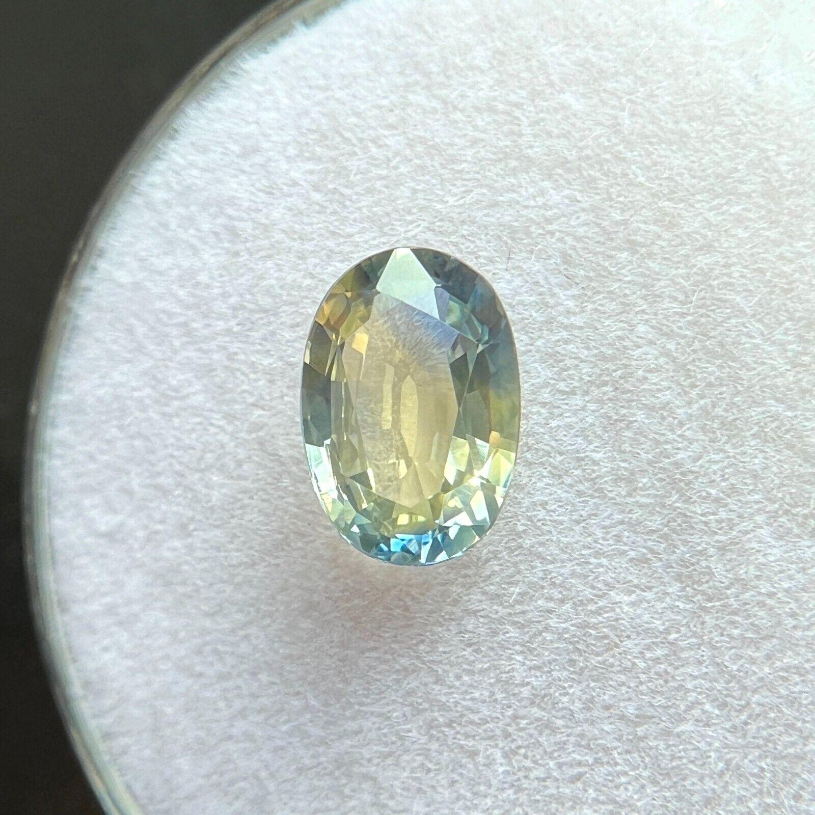 Natural 1.30Ct Sapphire Blue Yellow Oval Cut Ceylon Gem 8x5.4mm VS For Sale 2