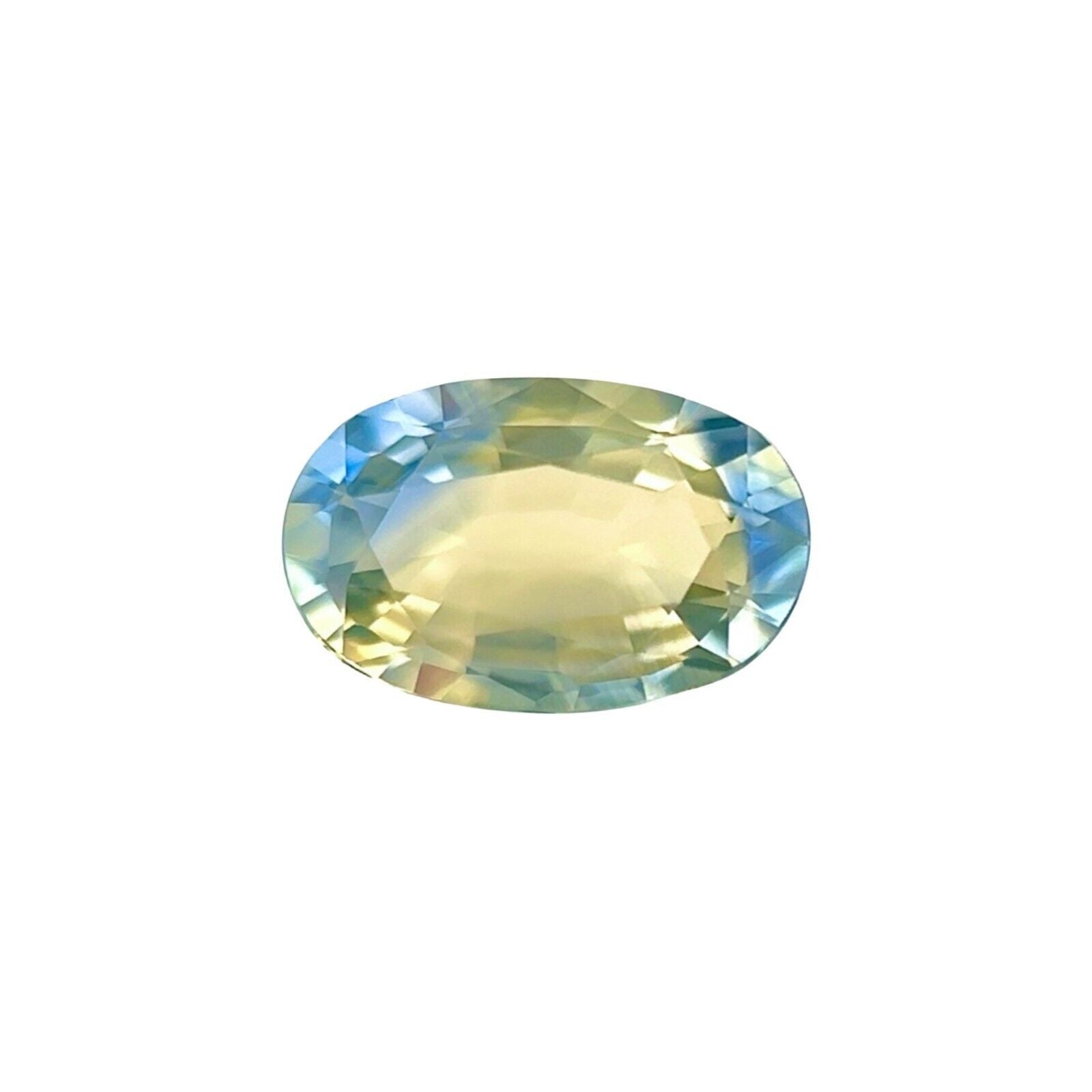 Zaffiro naturale 1.30Ct Blu Giallo Taglio Ovale Gemma Ceylon 8x5.4mm VS