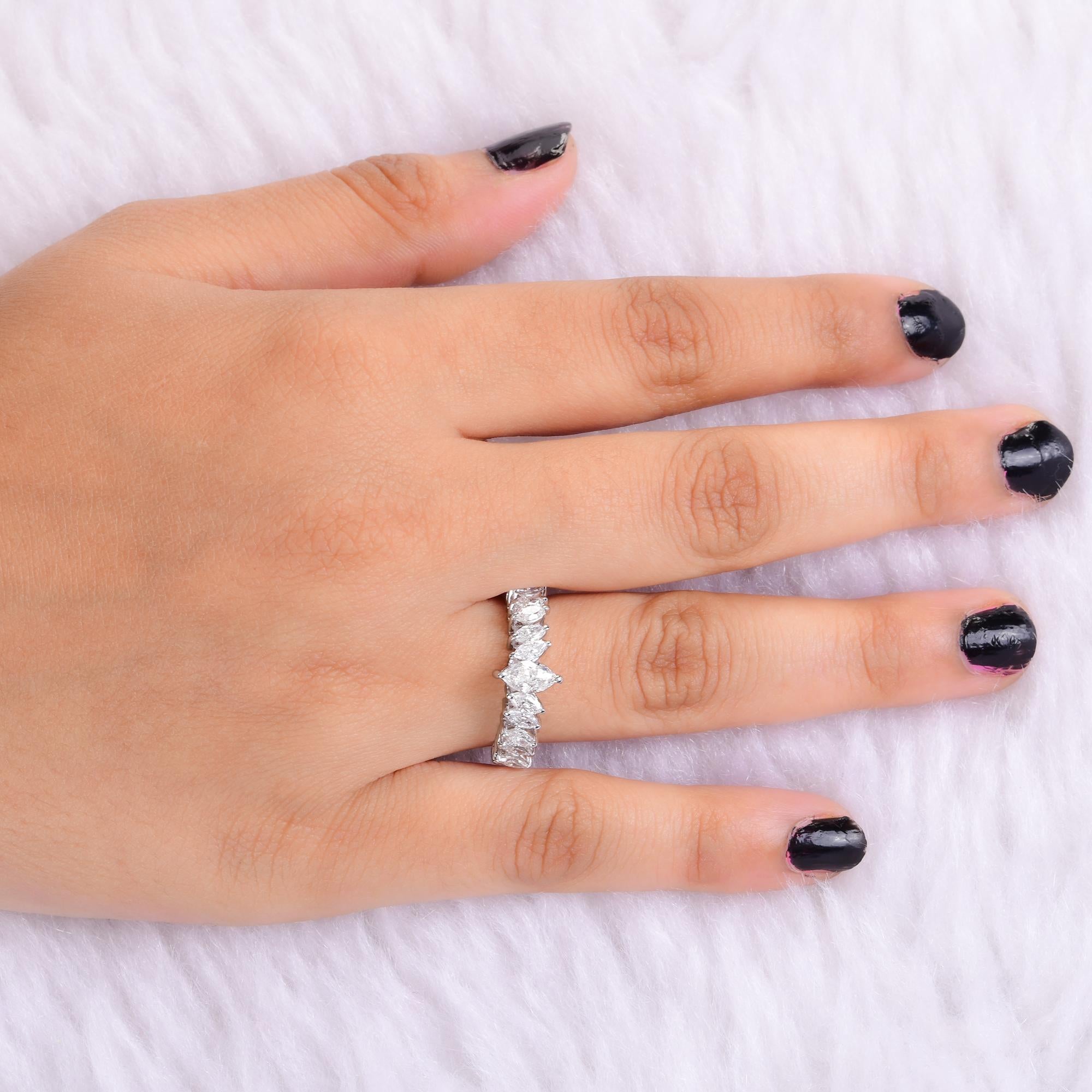 Im Angebot: Natürlicher 1,31 Karat Marquise Diamantring 14 Karat Weißgold Handgefertigter Schmuck () 2