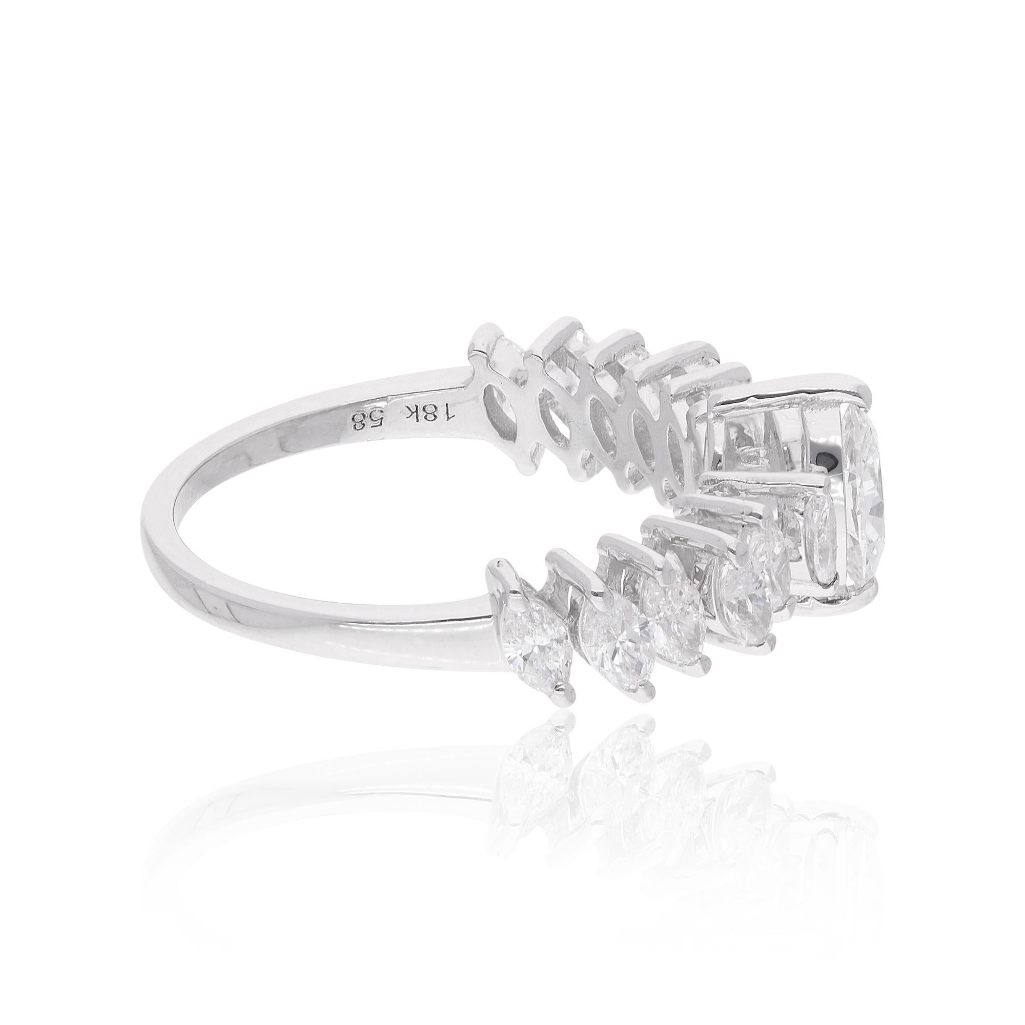 Im Angebot: Natürlicher 1,31 Karat Marquise Diamantring 14 Karat Weißgold Handgefertigter Schmuck () 4