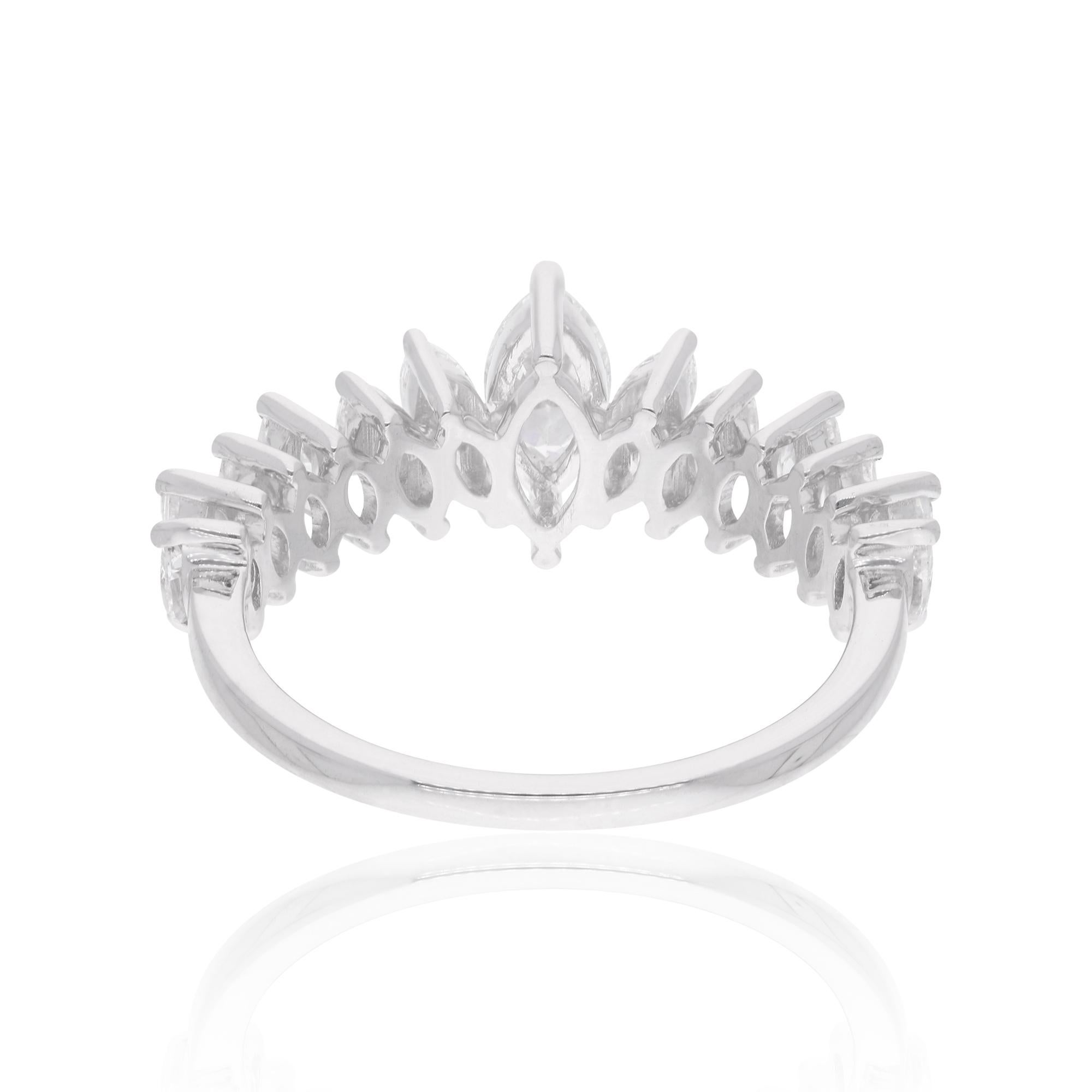 Im Angebot: Natürlicher 1,31 Karat Marquise Diamantring 14 Karat Weißgold Handgefertigter Schmuck () 5