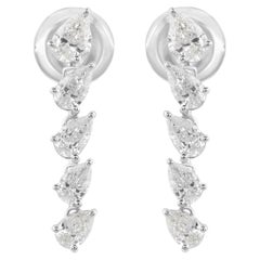 Natürliche natürliche 1,31 Karat SI Reinheit HI Farbe Birnen-Diamant-Ohrringe 14 Karat Weißgold