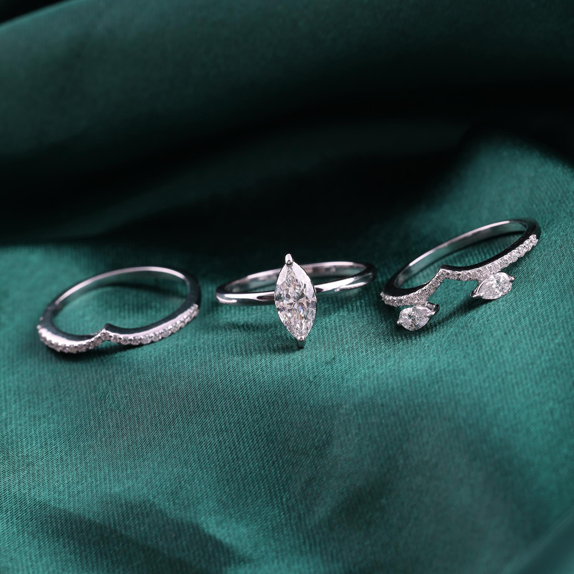 En venta: Anillo de diamantes redondo marquesa SI/H natural de 1,31 quilates Joyas de oro blanco de 18 quilates  4