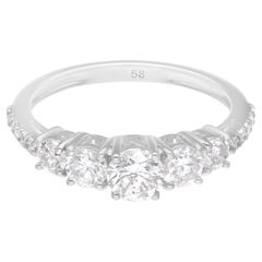 Anello con diamante naturale da 1,32 carati SI Clarity HI Color Gioielli in oro bianco 18 carati