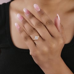Anillo de diamantes naturales de 1,33 quilates con claridad SI y color HI Joyas de oro amarillo de 18 quilates