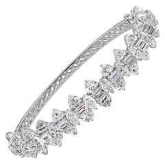 Pulsera de diamantes naturales de 13,3 quilates SI/H multiforma Joyas de oro blanco de 14 quilates