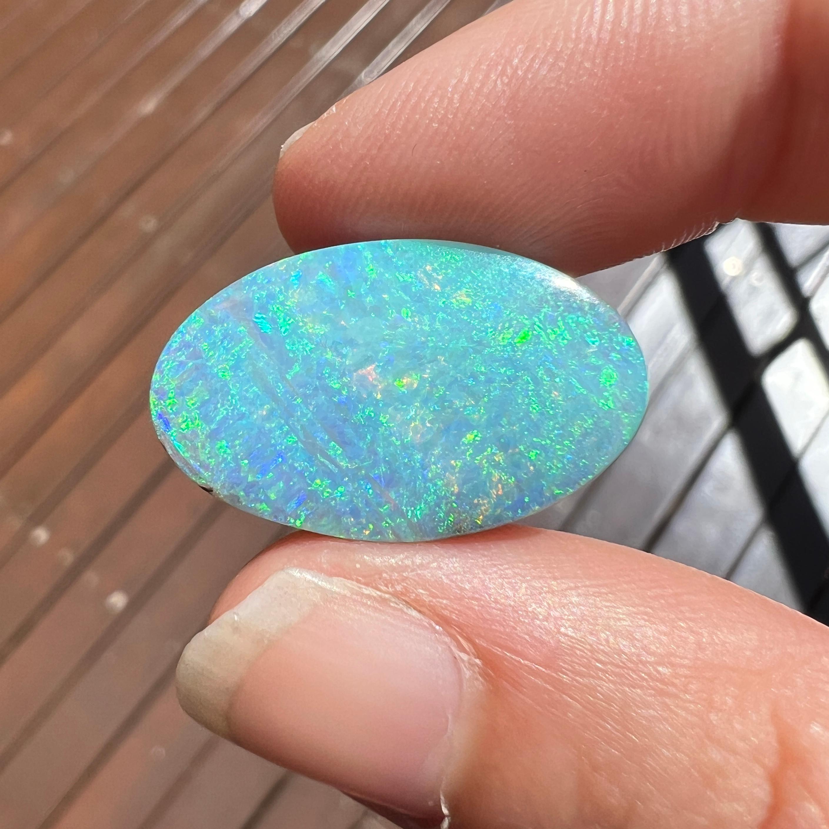 Women's Natural 13.31 Ct Austalian Boulder Oval Opal mined by Sue Cooper For Sale