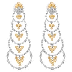 Ohrringe mit natürlichen Diamanten (13,57 Karat, SI/H) aus 18-karätigem Gelb- und Weißgold