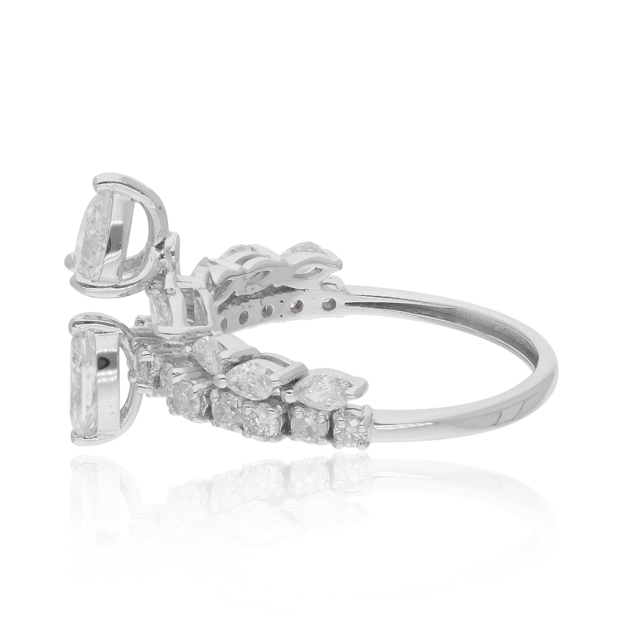 Item Code :- SER-23875
Gross Wt. :- 3.41 gm
18k White Gold Wt. :- 3.14 gm
Natural Diamond Wt. :- 1.36 Ct. ( AVERAGE DIAMOND CLARITY SI1-SI2 & COLOR H-I )
Ring Size :- 7 US & All size available

✦ Sizing
.....................
We can adjust most items