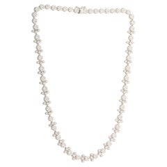 Collana di diamanti naturali da 13,62 carati in oro bianco 14 carati Gioielli fatti a mano