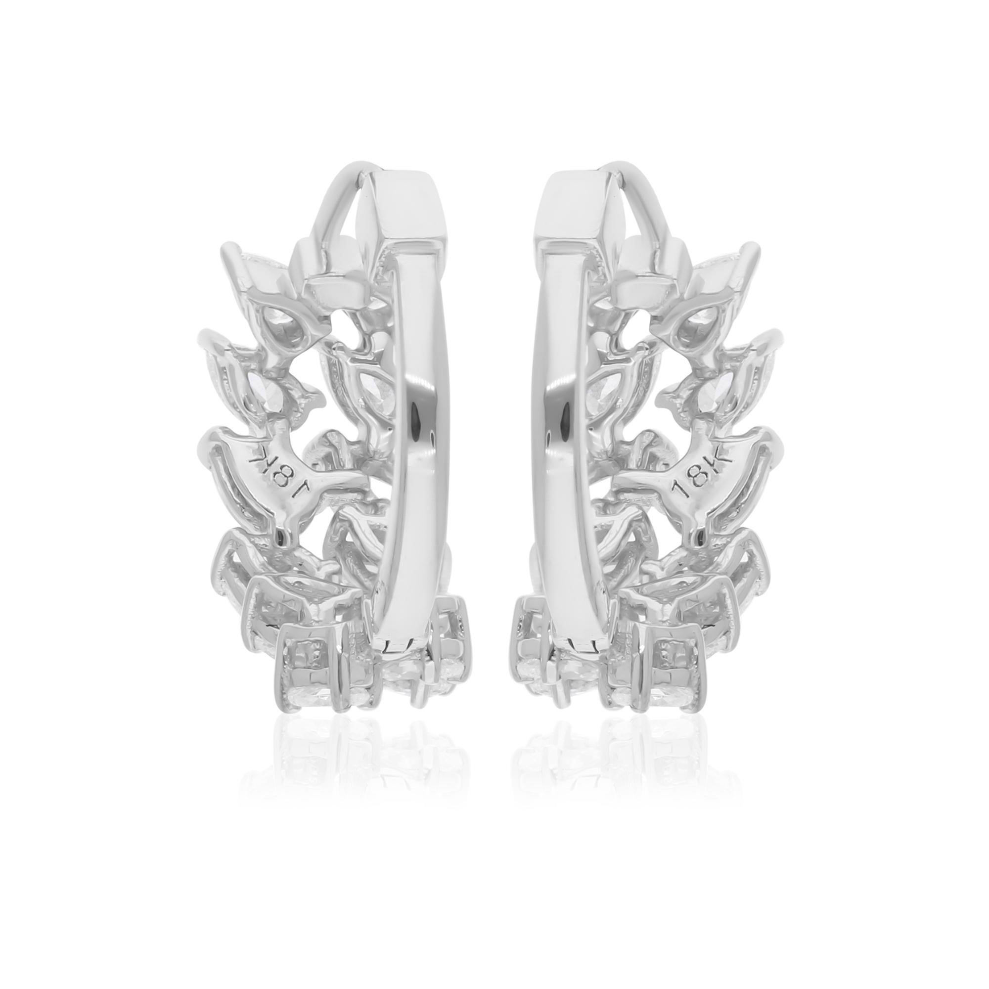 Natürliche natürliche 1,37 Karat SI Reinheit HI Farbe Birnen-Diamant-Ohrringe 18 Karat Weißgold im Zustand „Neu“ im Angebot in Diera, Dubai