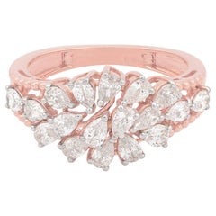 Diamante a forma di pera naturale da 1,37 carati SI/H in oro rosa 18 carati Gioielli di pregio