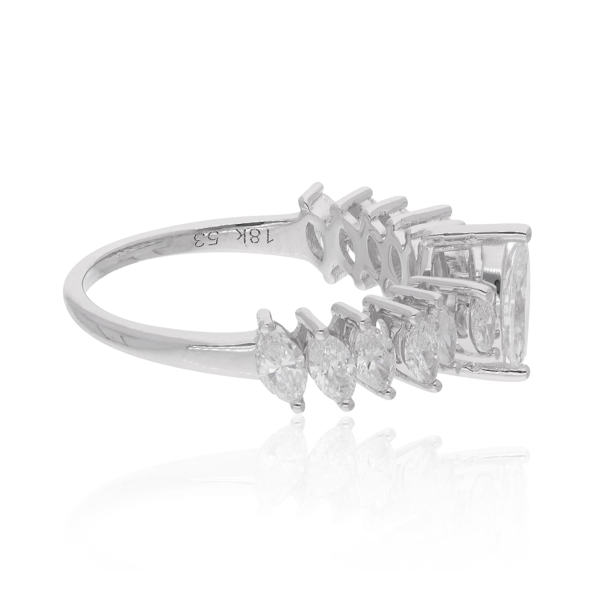Code article :- SER-23922B
Poids brut :- 3.23 gm
Or blanc 18k Poids :- 2.95 gm
Poids du diamant naturel :- 1.38 Ct.  ( DIAMANT MOYEN DE PURETÉ SI1-SI2 ET DE COULEUR H-I )
Taille de la bague : - 7 US & Toutes tailles disponibles

✦