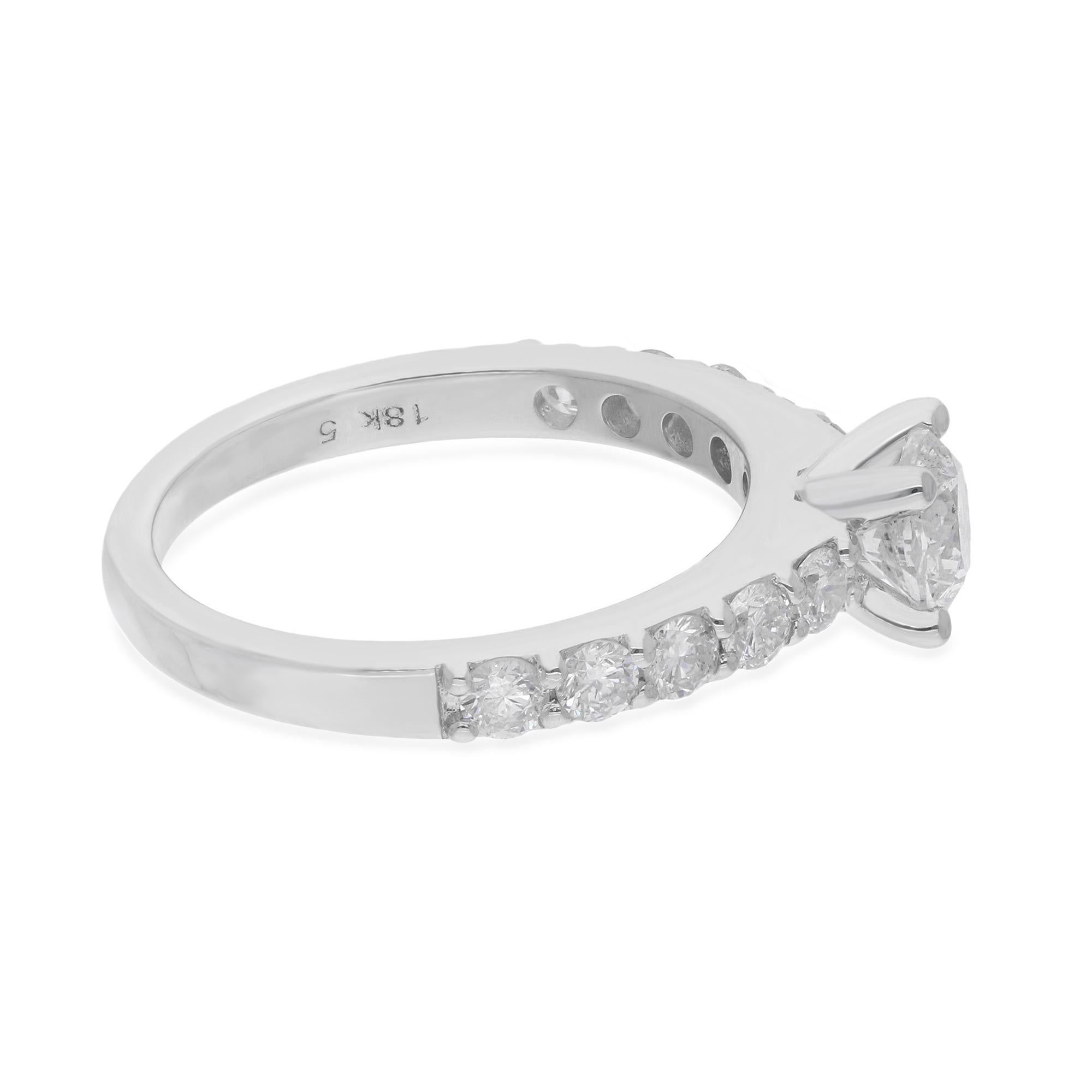 Celebrate the eternal bond of love with this exquisite Natural 1.38 Carat Round Diamond Wedding Band Ring, meticulously crafted in 14 Karat White Gold. Symbolizing the enduring commitment and devotion shared between two souls, this ring is a