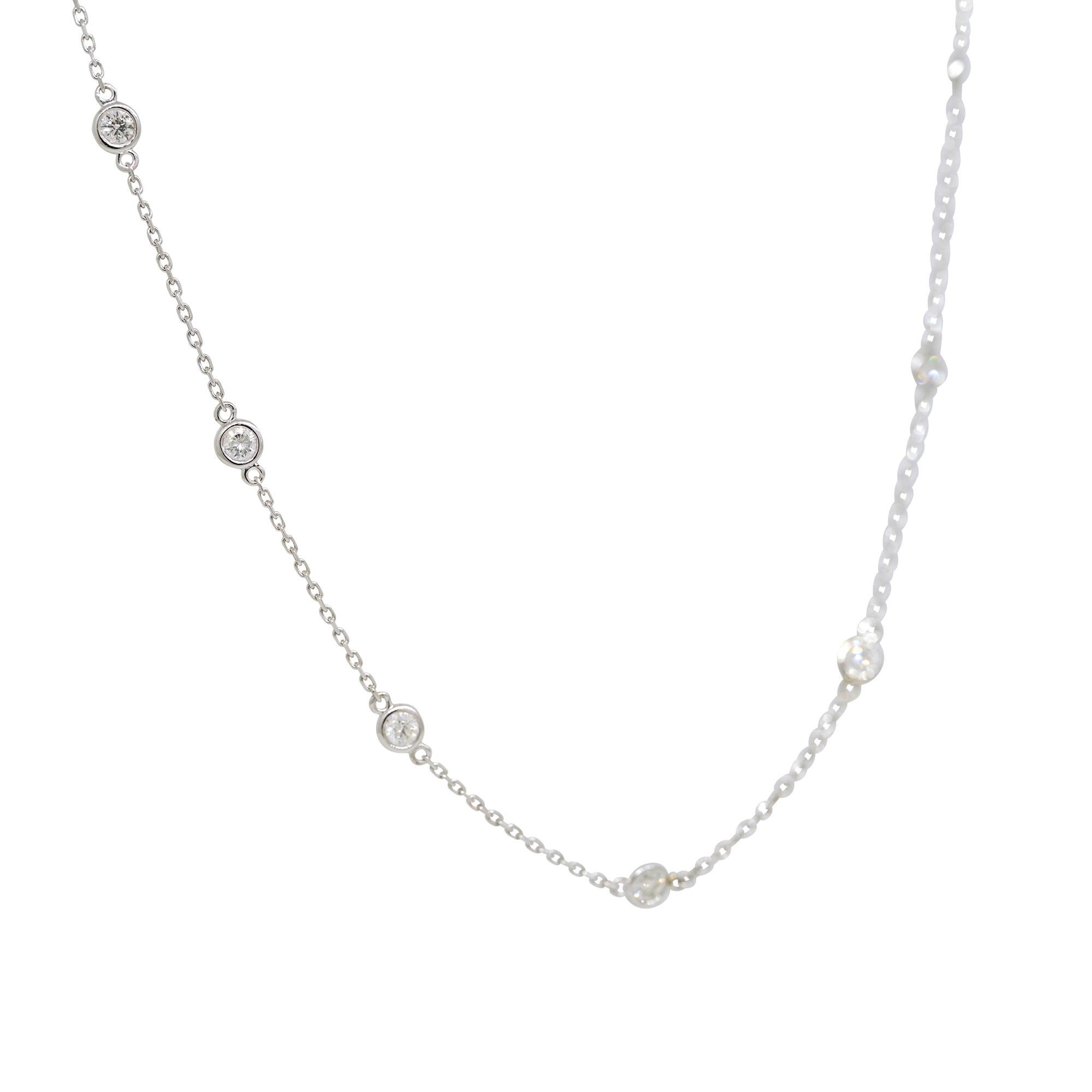 Diamanti rotondi Nature da 1,40 carati per la collana da 14 carati In magazzino In condizioni ottime in vendita a Boca Raton, FL
