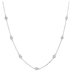 Natural 1.40 Carat Round Diamonds By The Yard 14-Karat Necklace In Stock