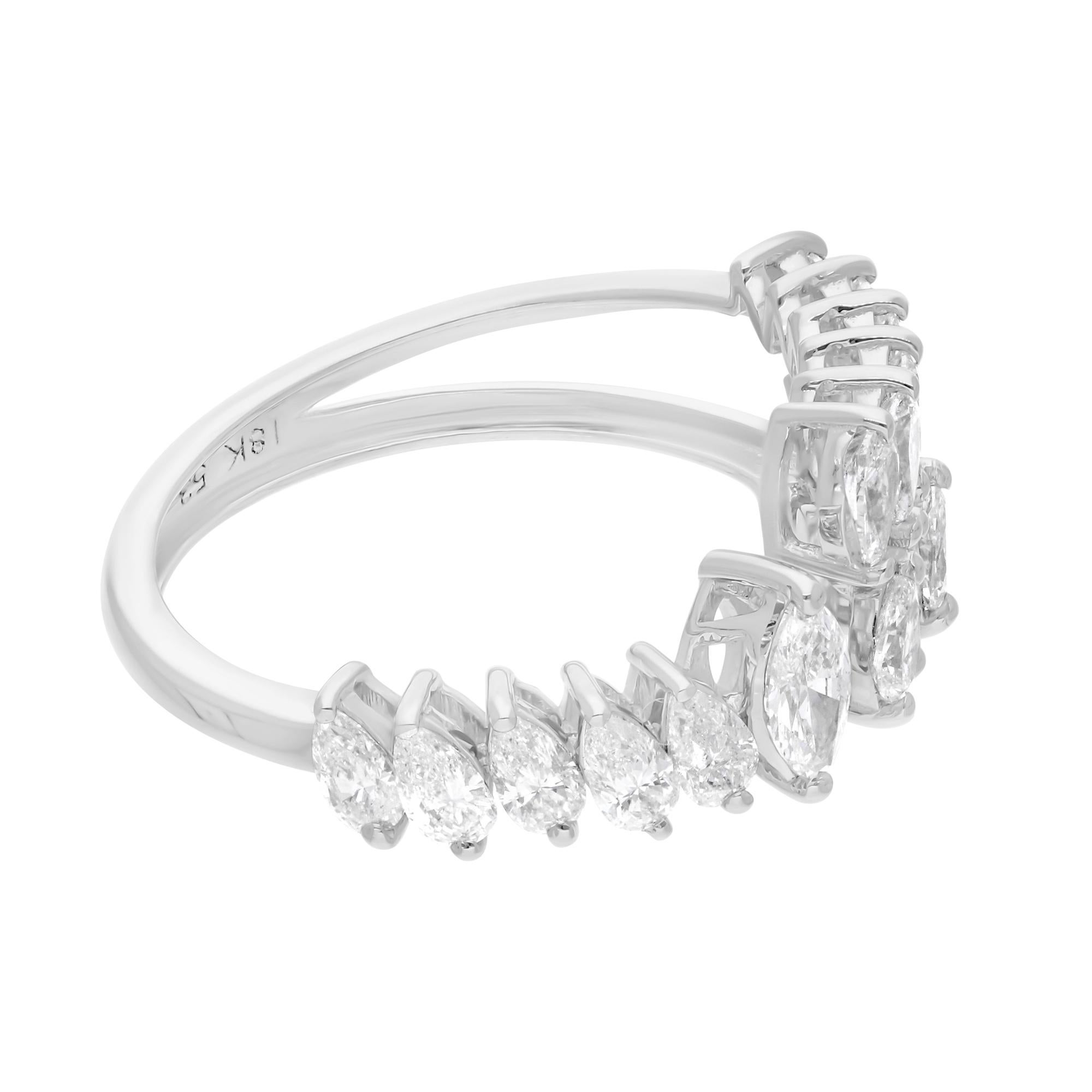 Natürlicher natürlicher 1,40 Karat SI Reinheit HI Farbe Marquise Diamantring 14 Karat Weißgold (Marquiseschliff) im Angebot